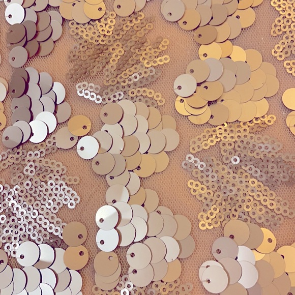 🌸💟 FINAL SALE 💟🌸 Forever 21 Sparkly Peach Sequin Crop Top Size L - Picture 10 of 10